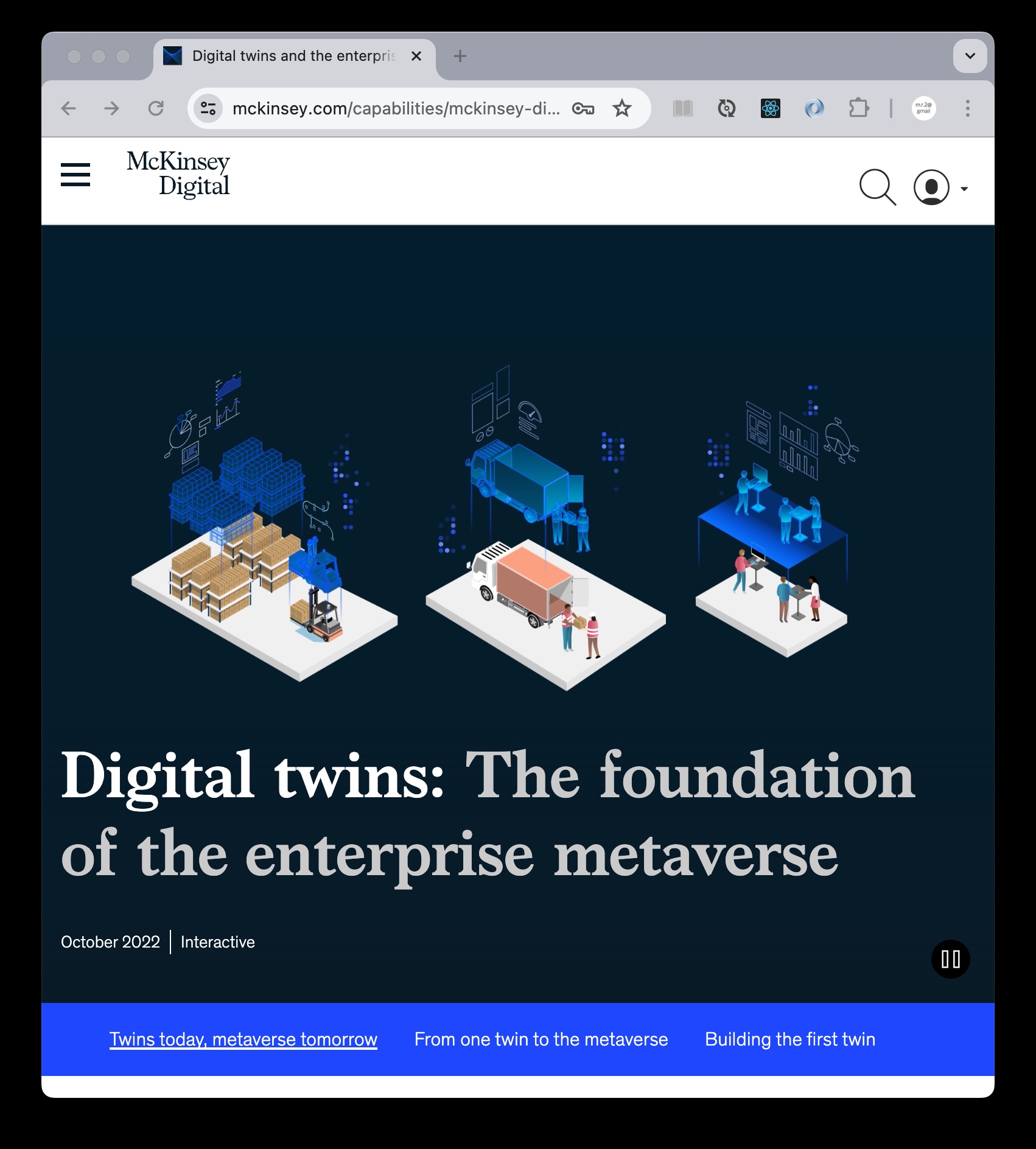 McKinsey: Digital twins, the foundation of the enterprise metaverse